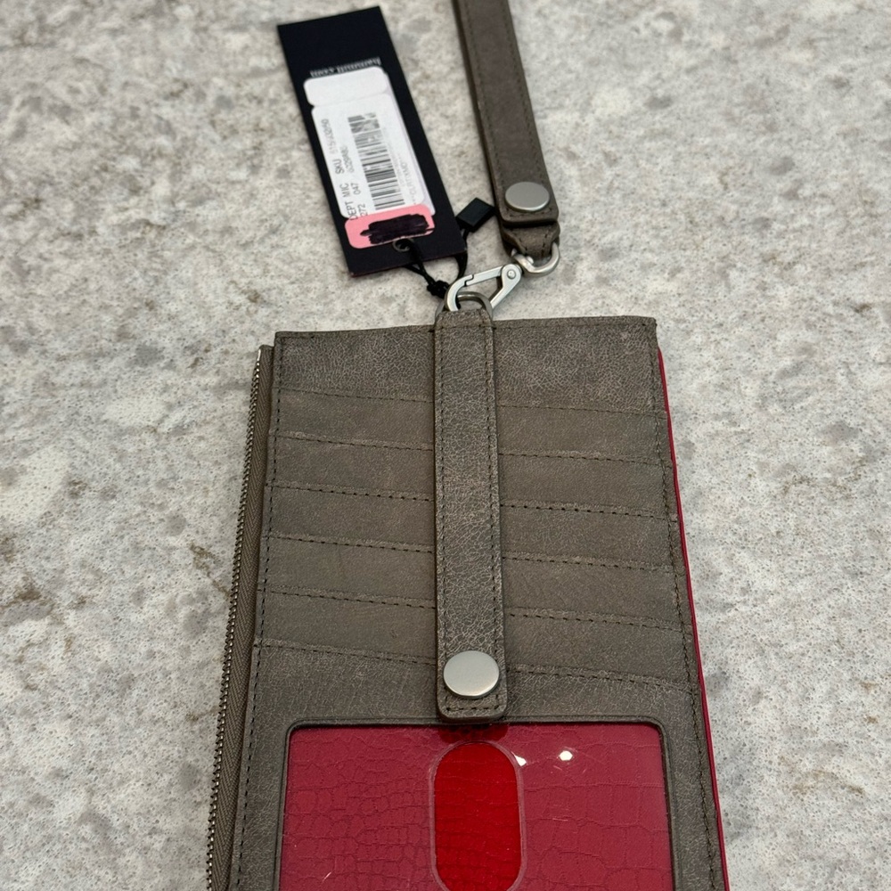 NWT - Hammitt zippered wallet with double-sided credit card slots and ID slot.